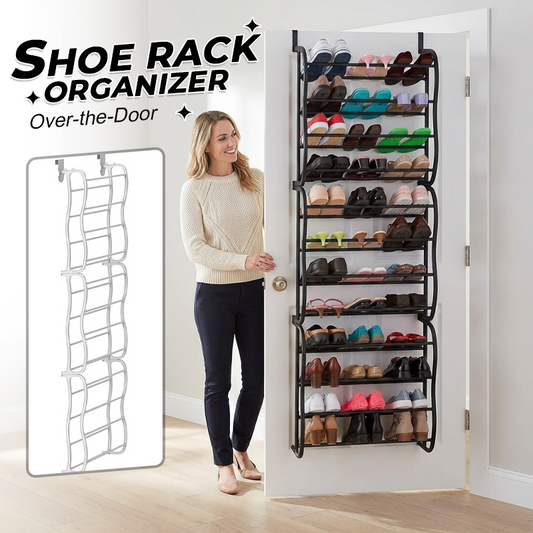 🏆 Over-the-Door Shoe Rack Organizer – 24 pockets & tool-free install – Fits standard doors, holds up to 24 pairs – perfect for entryway or closet 🚪✨