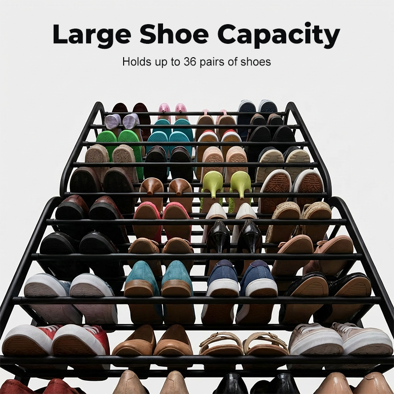 🏆 Over-the-Door Shoe Rack Organizer – 24 pockets & tool-free install – Fits standard doors, holds up to 24 pairs – perfect for entryway or closet 🚪✨