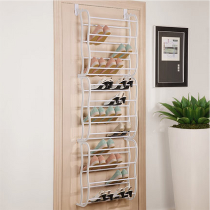 🏆 Over-the-Door Shoe Rack Organizer – 24 pockets & tool-free install – Fits standard doors, holds up to 24 pairs – perfect for entryway or closet 🚪✨