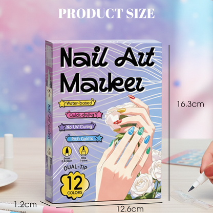 🌸 50% OFF NOW! 🌸Dual-Tip Nail Art Marker Pen Set