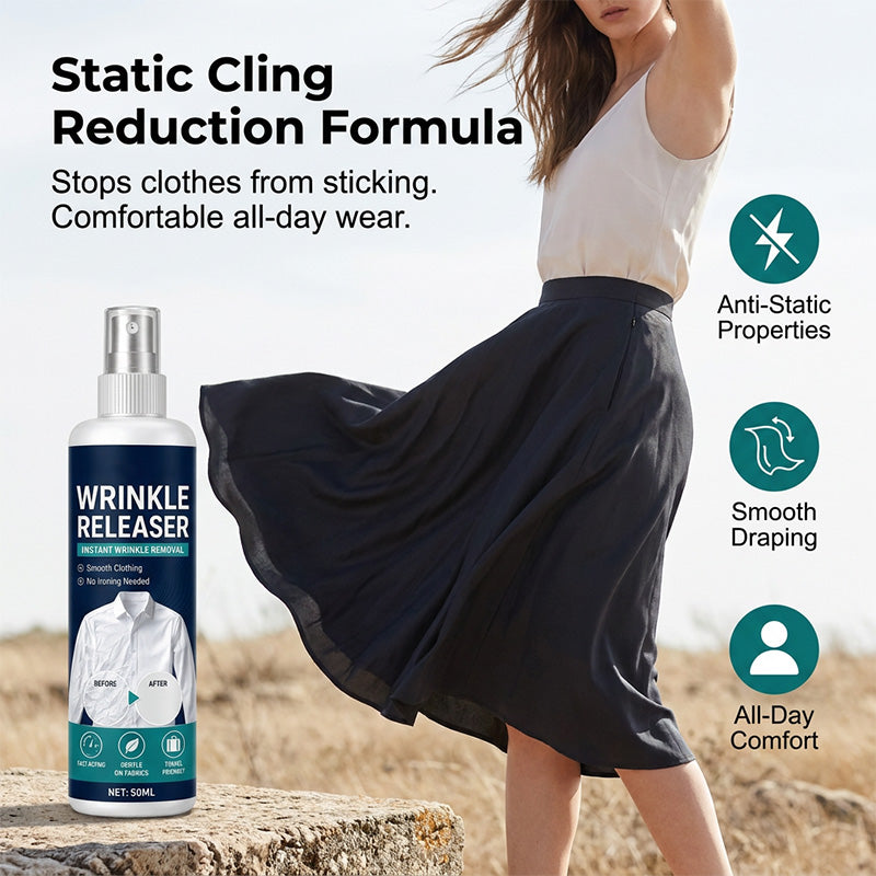 🏆🔥LAST DAY BUY 2 GET 1 FREE💖👔✨ Instant wrinkle release – no iron, travel-ready, static-free & fresh.