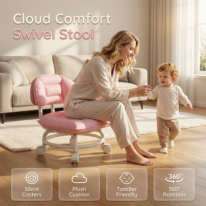 🪑50% OFF NOW! ⏰ Rolling Low Stool with Backrest