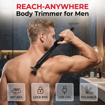 🥳2026 HOT SALE🥳💞50K+ SOLD!🪒💪 55% OFF! Reach-Anywhere Body Trimmer – Extendable handle, precision heads. Trim back, chest & legs yourself – no help needed! 🧔✨