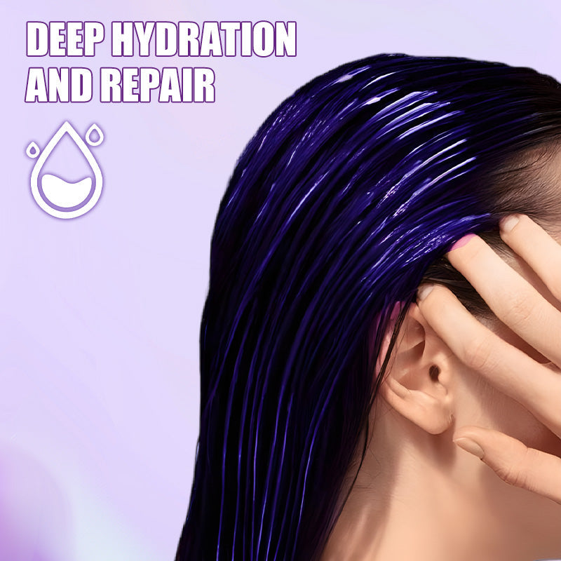 🏆 Last Day Special Price £14.99 ! ✨Moisturizing Purple Hair Mask with Long-Lasting Scent, Anti-Brass Deep Conditioning Mask for Blonde Bleached Hair
