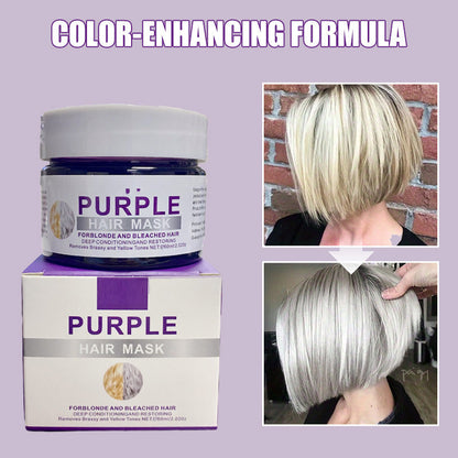 🏆 Last Day Special Price £14.99 ! ✨Moisturizing Purple Hair Mask with Long-Lasting Scent, Anti-Brass Deep Conditioning Mask for Blonde Bleached Hair