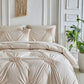 😴 Bring you cozy deep sleep!Elegant Pinch Pleat Duvet Cover Set