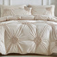😴 Bring you cozy deep sleep!Elegant Pinch Pleat Duvet Cover Set