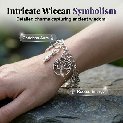 🌙✨ LIMITED-TIME 50% OFF! Vintage  Charm Bracelet for Women – Antique Silver Finish, Tree of Life, Celtic Knot & Moon Charms 🔮