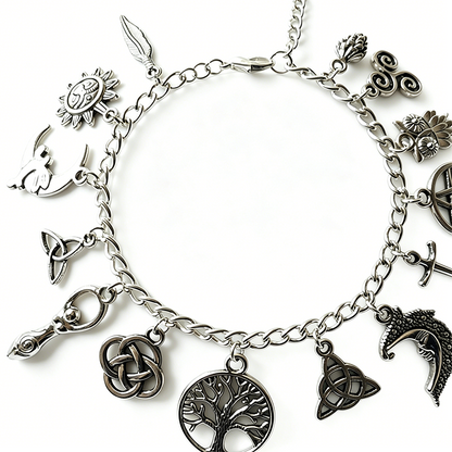 🌙✨ LIMITED-TIME 58% OFF! Vintage  Charm Bracelet for Women – Antique Silver Finish, Tree of Life, Celtic Knot & Moon Charms 🔮