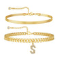 Initial Letter Design Anklet Set for Women