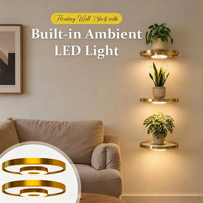 💡LAST DAY SALE 50% OFF⚡50K+ SOLD🪴Floating Wall Shelf with Built-in Ambient LED Light
