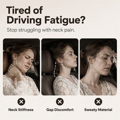 🌞New Hot Selling 50% OFF🎁🚗💤 Relieve Driving Fatigue! Universal Memory Foam Car Headrest Neck Pillow, Ergonomic Support Auto Neck Cushion for Long Road Trips