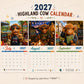 ⏳LAST DAY SALE ONLY ￡11.99!!🔥2027 Funny Highland Cow Wall Calendar | A4 Hanging Calendar