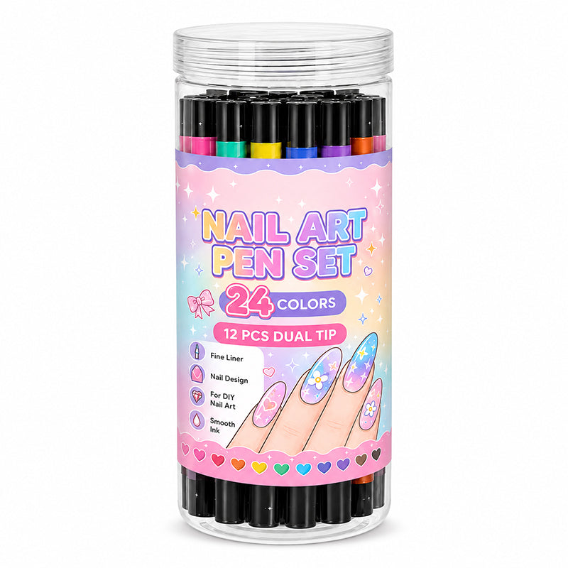 🎨🎨24‑Colors Dual‑Ended Nail Art Pens‑DIY Manicure Drawing Set🎁