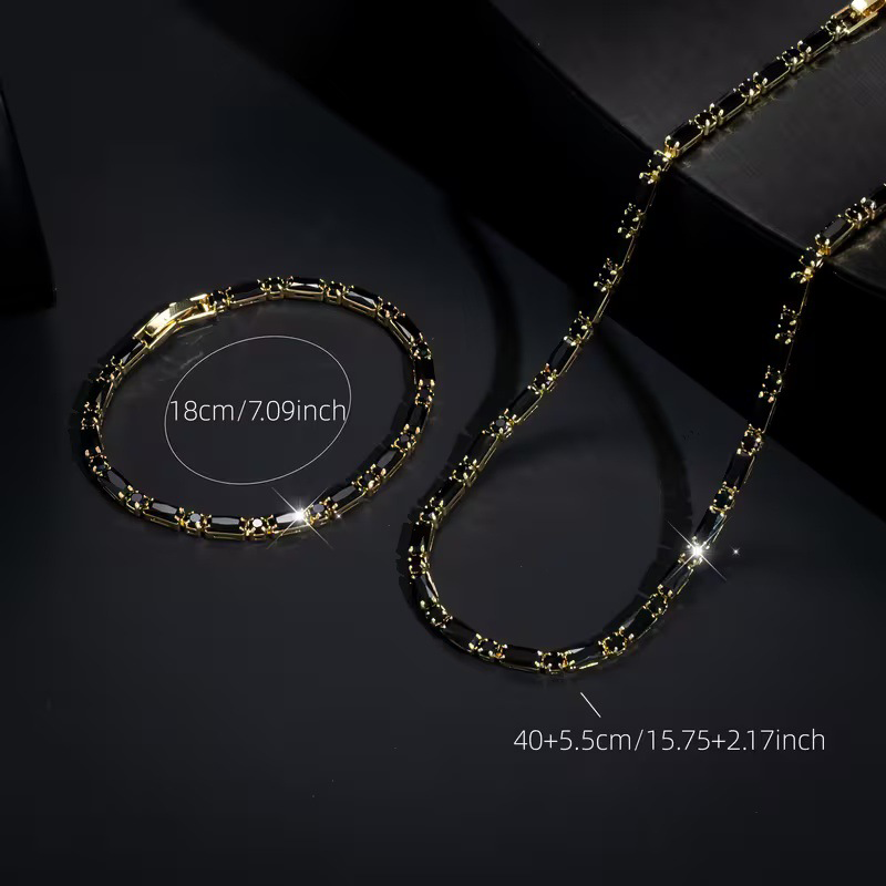 ⏳Time-Limited Special⏰Add Street-Luxe Shine Instantly! Cubic Zircon Men's Jewelry Set