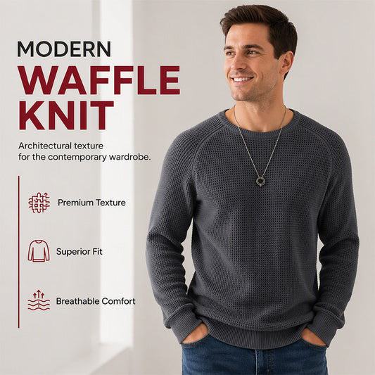 🍂Autumn Hot Sale 50% OFF🔥Men's Modern Waffle Knit Sweater