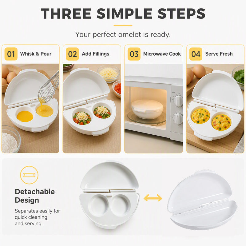 🥳2026 HOT SALE🥳💞50K+ SOLD! 🍳⚡ 50% OFF + BUY MORE, SAVE MORE! Microwave Omelet Cooker – 2-in-1 makes omelets & egg cups in minutes. Premium eco-friendly PP – safe, durable & BPA-free. From £7.99 – stock up for quick healthy breakfasts! 🧼✅