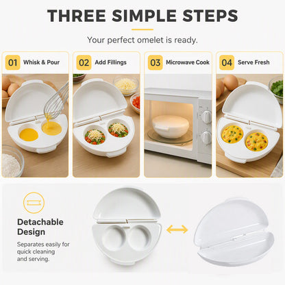 🥳2026 HOT SALE🥳💞50K+ SOLD! 🍳⚡ 50% OFF + BUY MORE, SAVE MORE! Microwave Omelet Cooker – 2-in-1 makes omelets & egg cups in minutes. Premium eco-friendly PP – safe, durable & BPA-free. From £7.99 – stock up for quick healthy breakfasts! 🧼✅