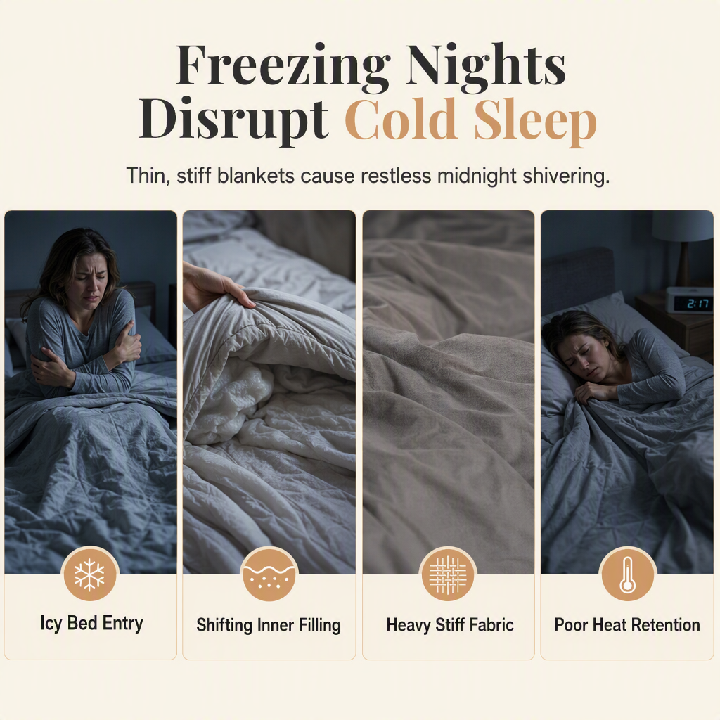 📢 50% OFF!! ⏰ Double-Sided Sherpa Fleece Comforter – Warm & Cozy Winter Quilt with Soft Velvet Feel 🛏️