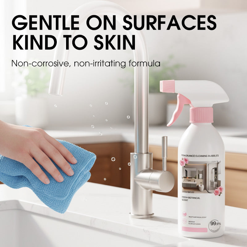 🧼 Multi-Purpose Bathroom Cleaner Spray: Removes Limescale & Soap Scum, Botanical Scent, Safe for Glass & Tiles
