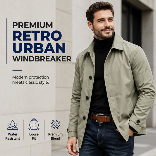 🔥 50% OFF | Men's Waterproof Mid-Length Trench Coat – Smart Urban Fit