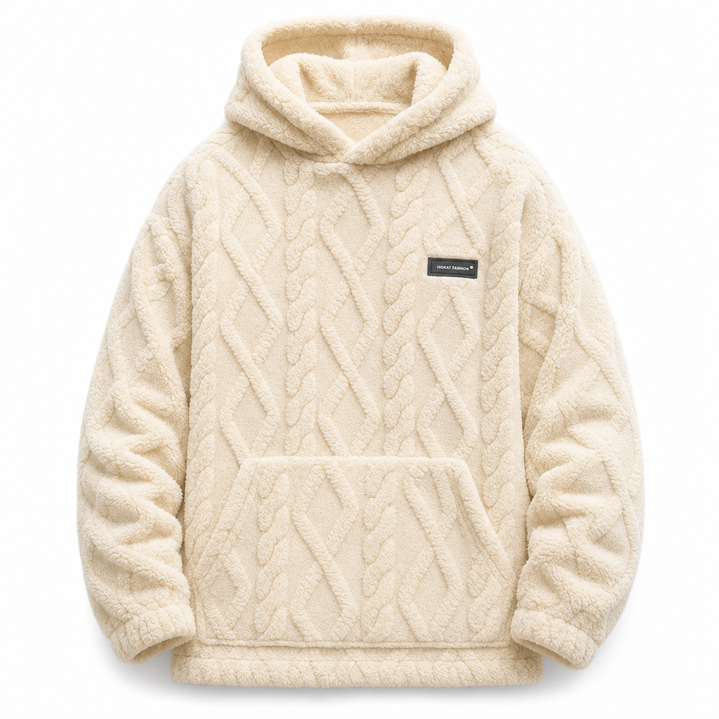 🧥Men's Winter Lined Hoodie Jacquard Pattern Long Sleeve Pullover Sweatshirt for Casual Outdoor Wear