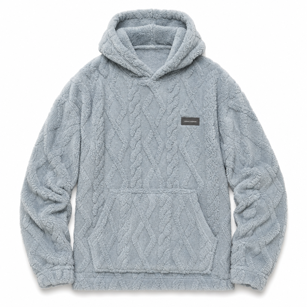 🧥Men's Winter Lined Hoodie Jacquard Pattern Long Sleeve Pullover Sweatshirt for Casual Outdoor Wear
