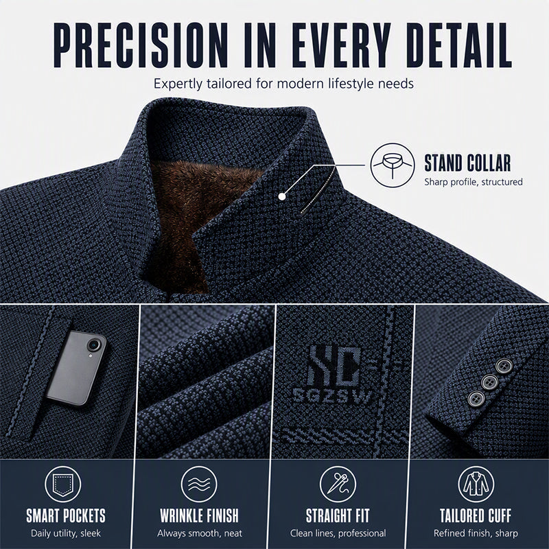 🖤 Men's Slim-Fit Mandarin Collar Blazer
