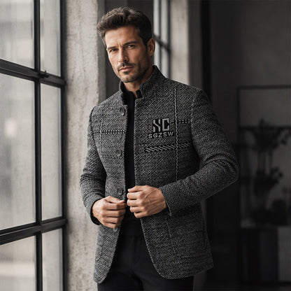 🖤 Men's Slim-Fit Mandarin Collar Blazer