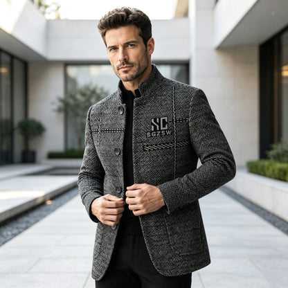 🖤 Men's Slim-Fit Mandarin Collar Blazer