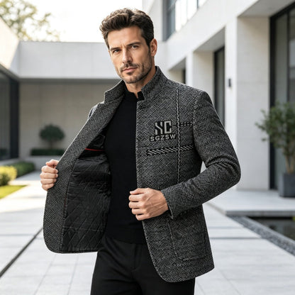 🖤 Men's Slim-Fit Mandarin Collar Blazer