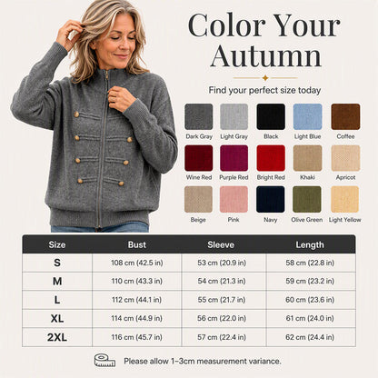 🧶 Clean Stand Collar, Easy Zip-Up Layering | Women's Knit Cardigan