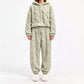 Women's Plush Cable Knit Hoodie & Pants Set