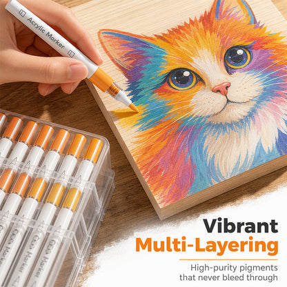🎨LAST DAY SALE ONLY￡11.99! 🎨✨Washable Liquid Acrylic Markers with Soft Brush Tips