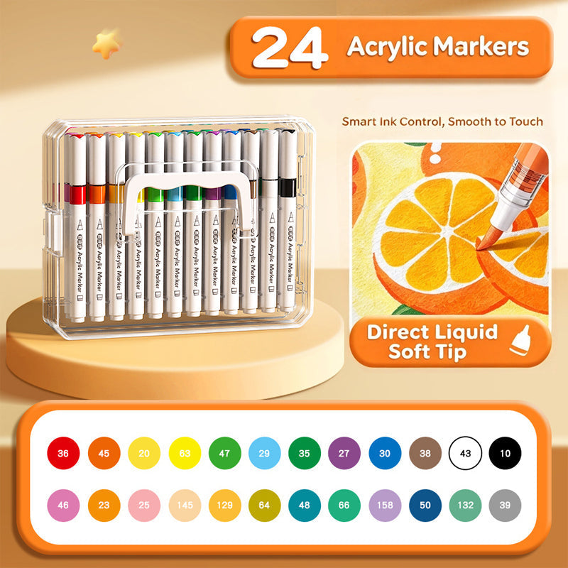 🎨LAST DAY SALE ONLY￡11.99! 🎨✨Washable Liquid Acrylic Markers with Soft Brush Tips