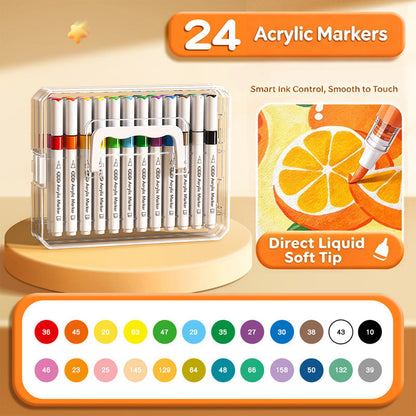 🎨LAST DAY SALE ONLY￡11.99! 🎨✨Washable Liquid Acrylic Markers with Soft Brush Tips