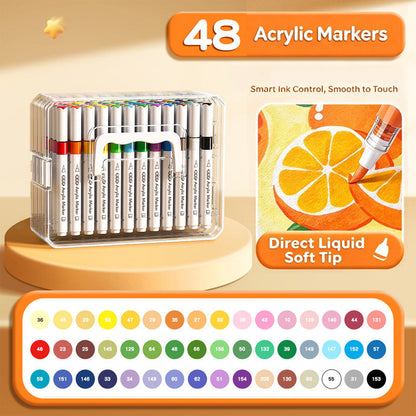 🎨LAST DAY SALE ONLY￡11.99! 🎨✨Washable Liquid Acrylic Markers with Soft Brush Tips