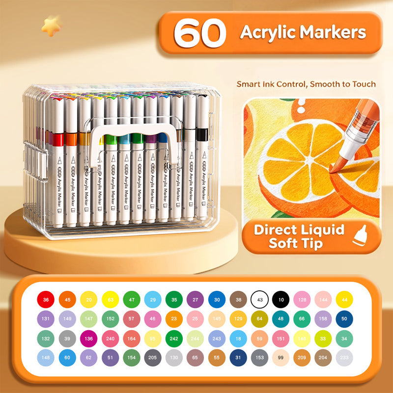 🎨LAST DAY SALE ONLY￡11.99! 🎨✨Washable Liquid Acrylic Markers with Soft Brush Tips