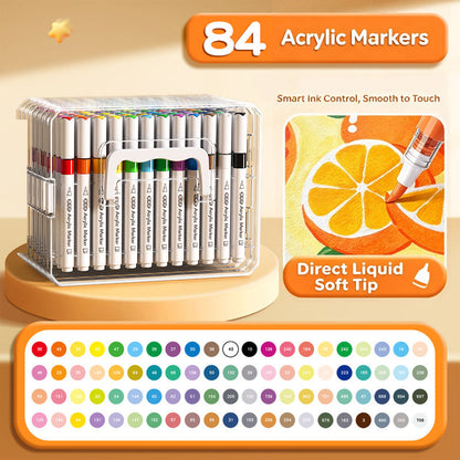 🎨LAST DAY SALE ONLY￡11.99! 🎨✨Washable Liquid Acrylic Markers with Soft Brush Tips