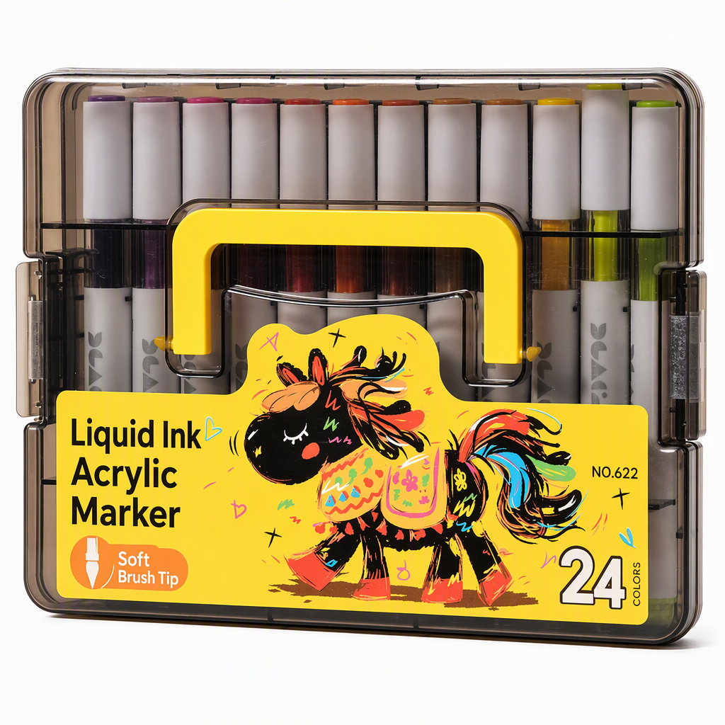 🎨LAST DAY SALE ONLY￡11.99! 🎨✨Washable Liquid Acrylic Markers with Soft Brush Tips