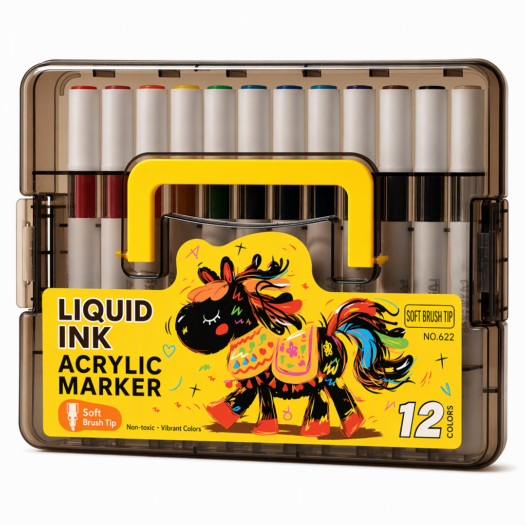 🎨LAST DAY SALE ONLY￡11.99! 🎨✨Washable Liquid Acrylic Markers with Soft Brush Tips