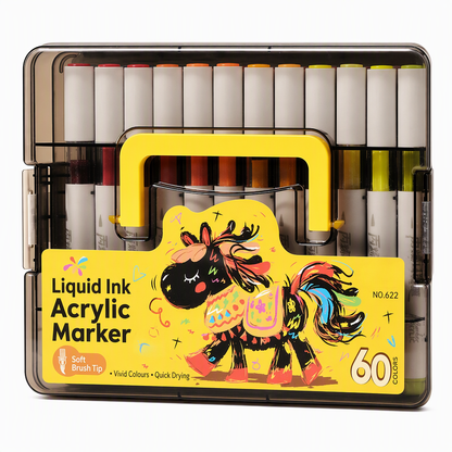 🎨LAST DAY SALE ONLY￡11.99! 🎨✨Washable Liquid Acrylic Markers with Soft Brush Tips