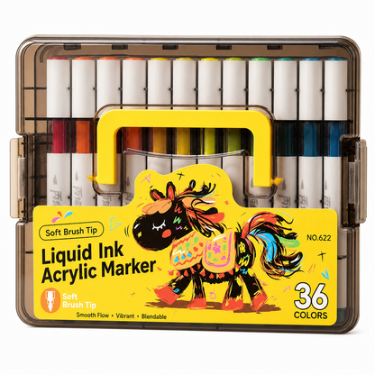 🎨LAST DAY SALE ONLY￡11.99! 🎨✨Washable Liquid Acrylic Markers with Soft Brush Tips